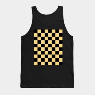 Canary Yellow and Black Chessboard Pattern Tank Top